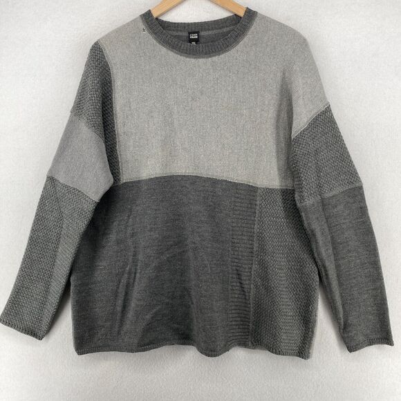 Eileen Fisher Sweaters - FISHER FOUND Sweater S EILEEN FISHER Patchwork Crafted Jumper Crochet Gray USA